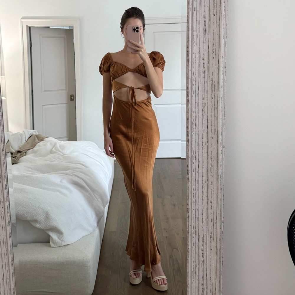 VRG GRL Au Revoir Tie Maxi Dress